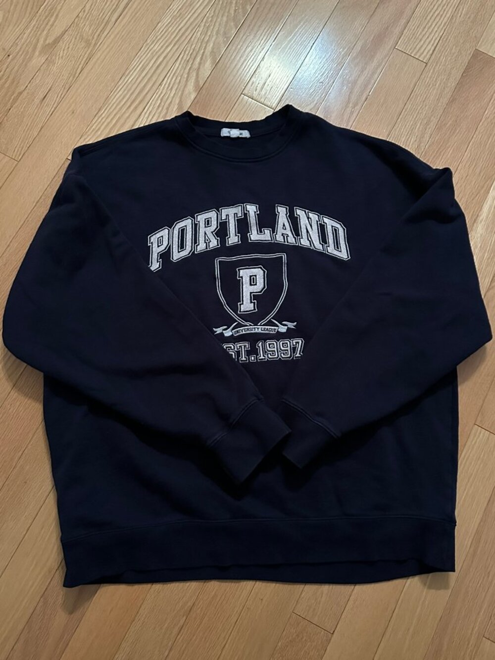 Garage - Navy Portland Graphic Crewneck Sweatshirt